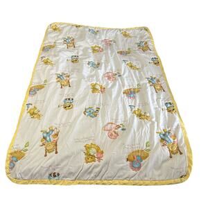 Vintage Baby Crib Quilt Newborn Nursery Rhymes Lightweight Size‎ 32x48" Yellow